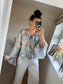 Floral Rara Top - Light Blue