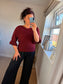 Flute Sleeve Jumper - Wine
