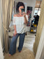 Lace Bardot Top - White