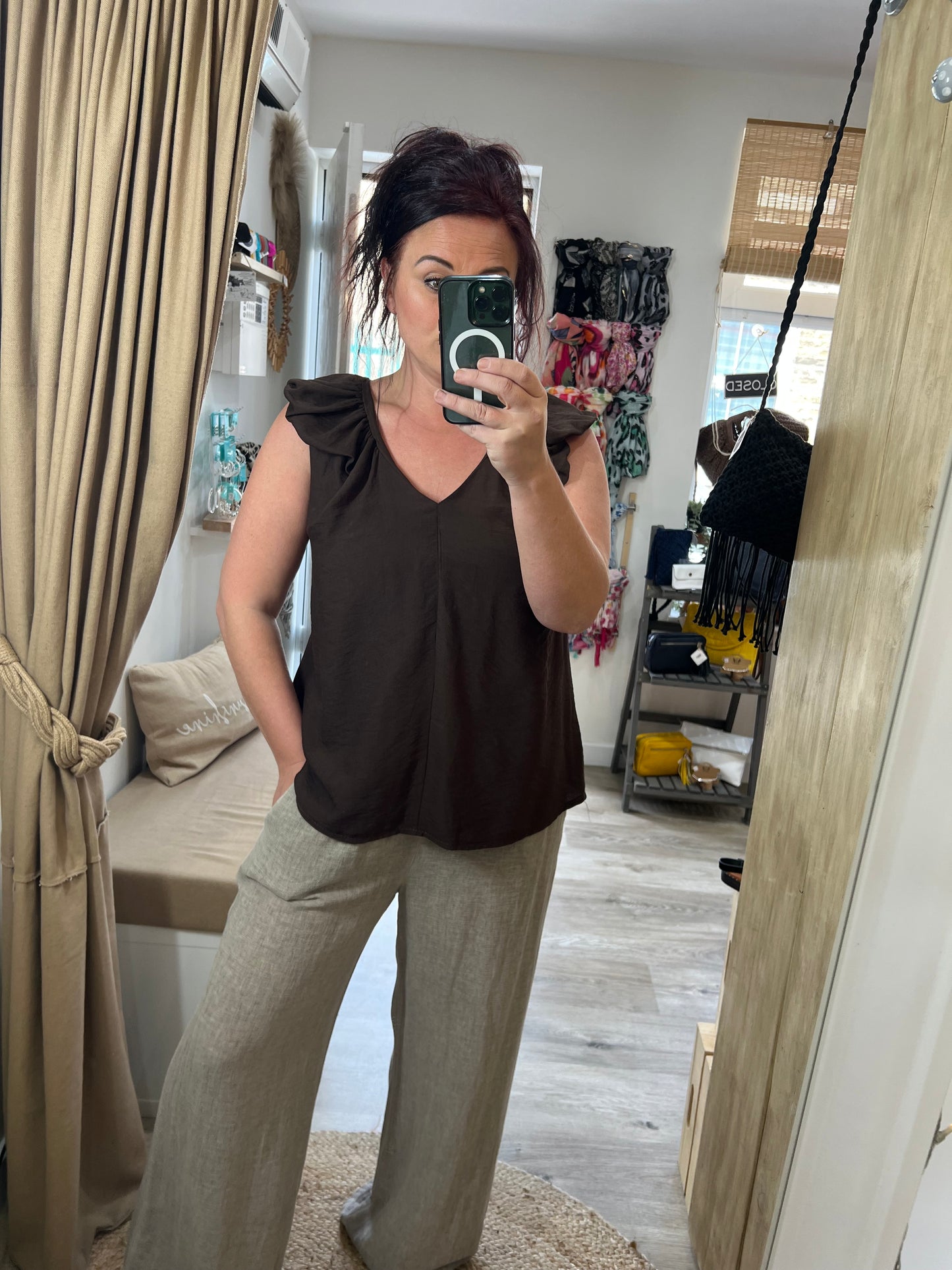 Tie Back Top - Chocolate