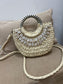 Straw Shell Bag - Cream