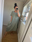 Cotton Stripe Cocoon Dress - Khaki