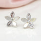 Peace Of Mine - Silver Plated Shell & Crystal Flower Earrings