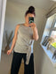 Linen Tie Top - Mocha