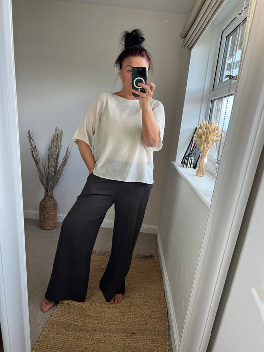 Fine Knit Top - Beige
