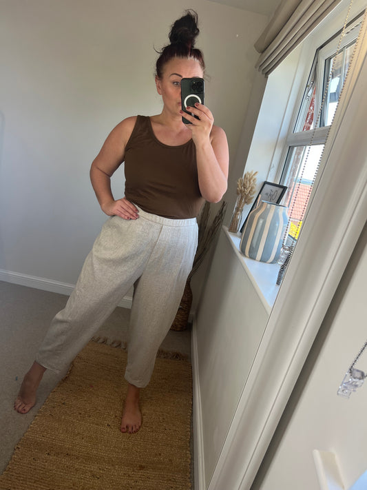 Premium Linen Trousers - Beige