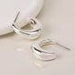 Peace of Mind - Silver Plated Curve Hoop Earrings