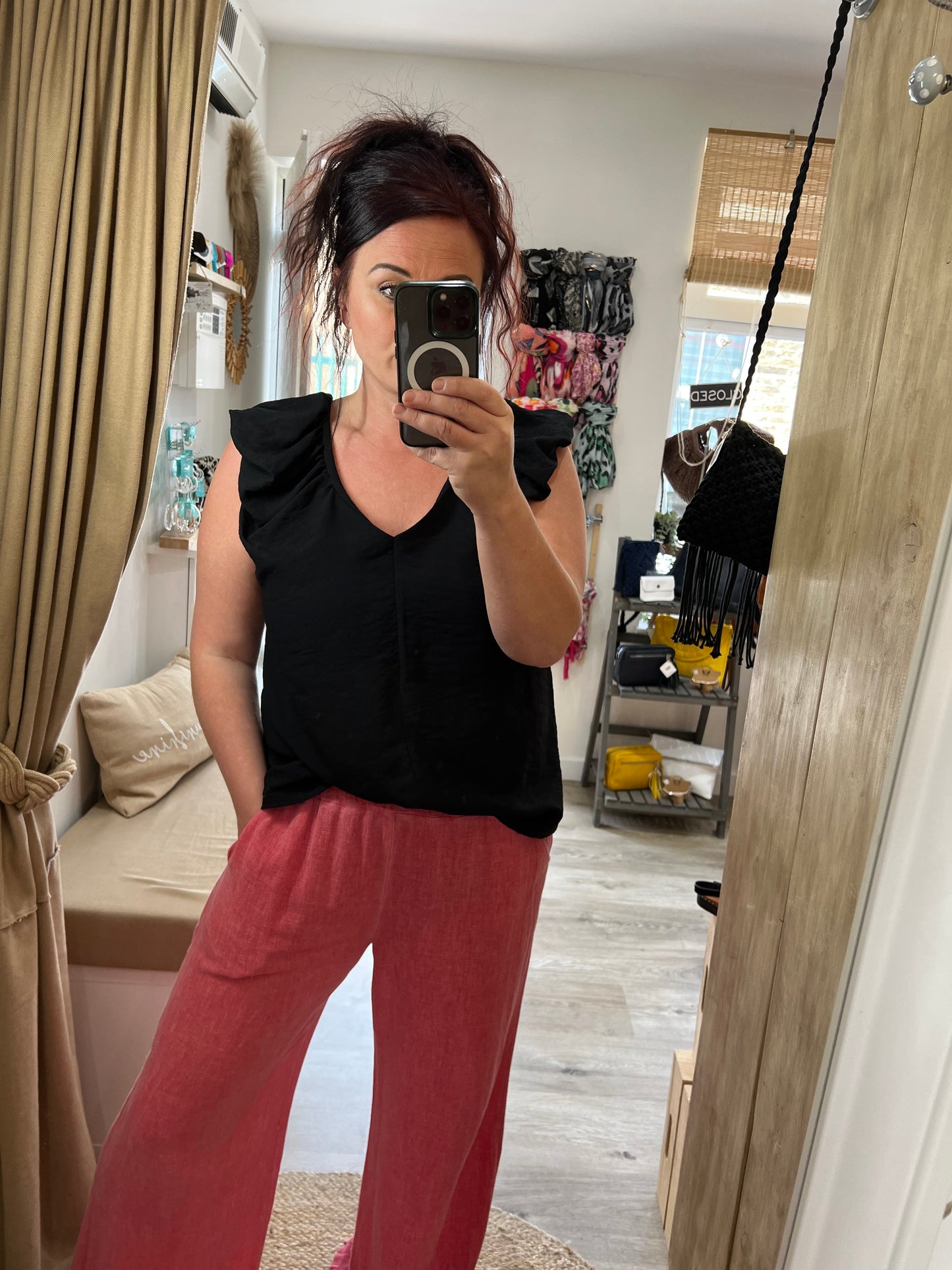 Tie Back Top - Black