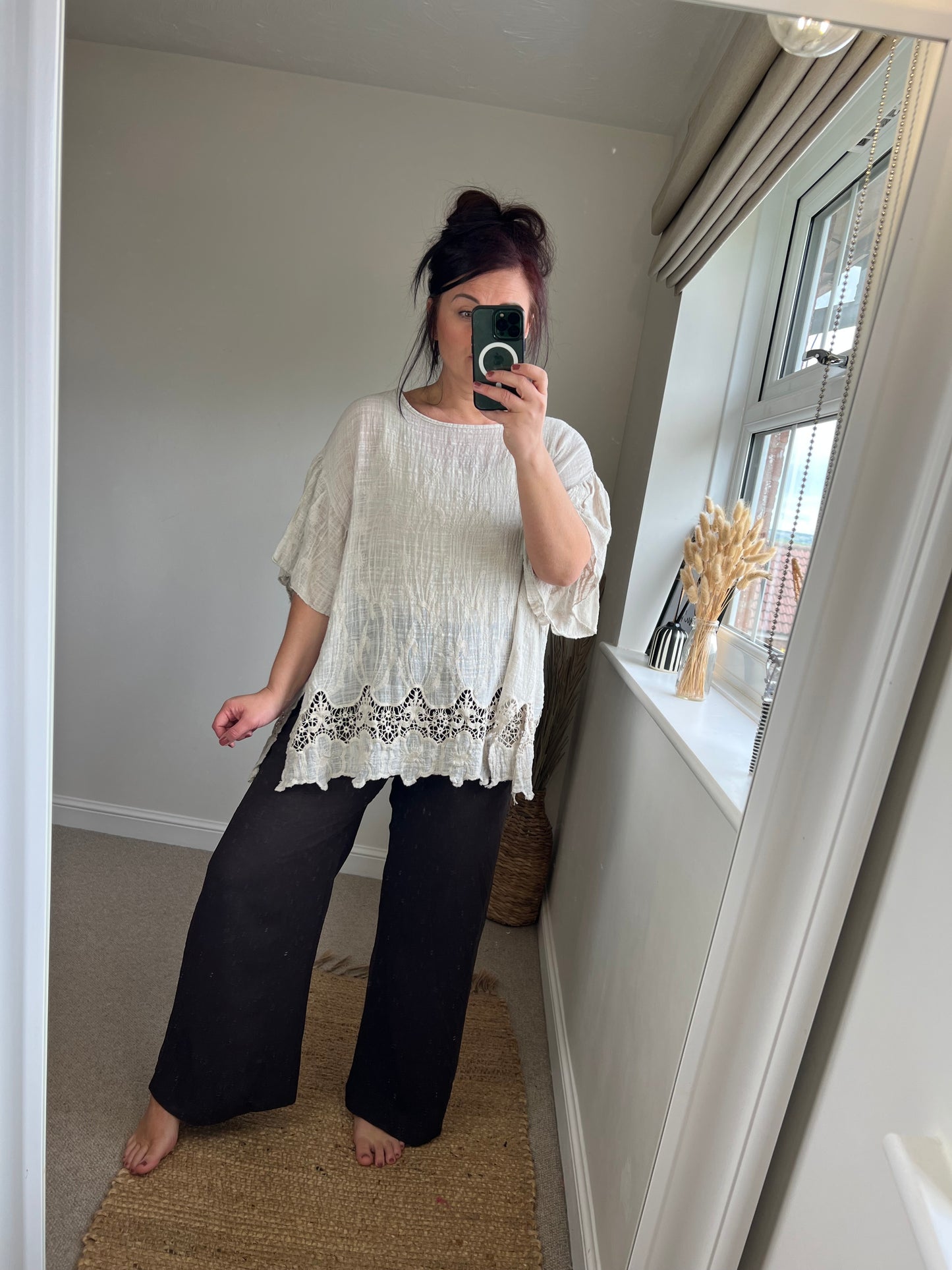 Cotton Kaftan Top - Beige