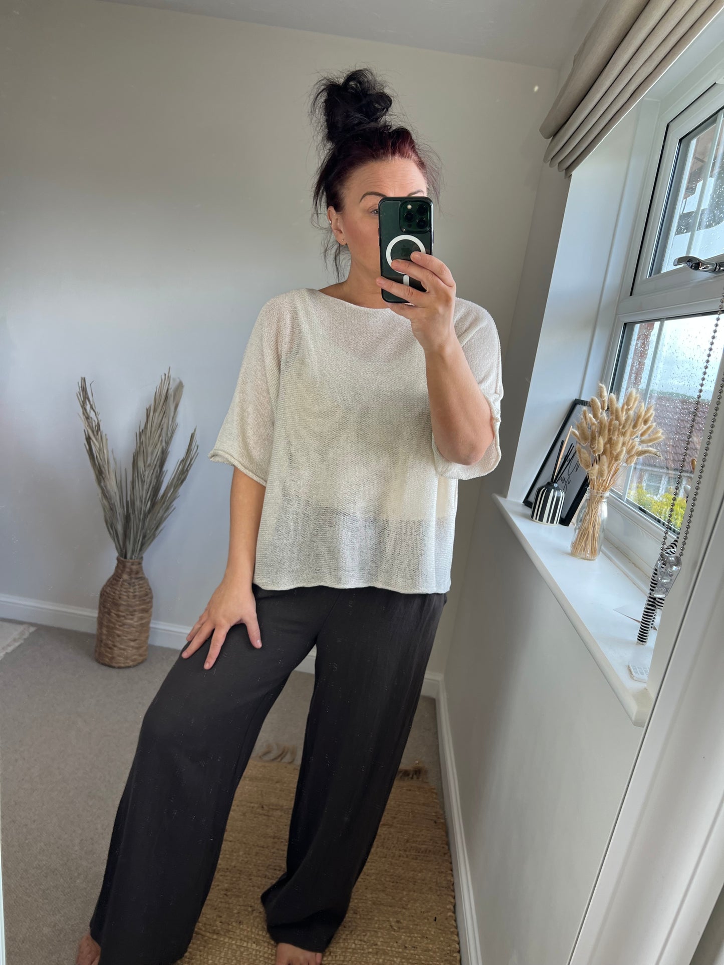 Fine Knit Top - Beige