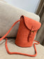 Faux Suede Bucket Crossbody Bag - Orange