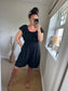 Shirred Waist Playsuit - Black