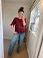 Fine Knit Top - Wine