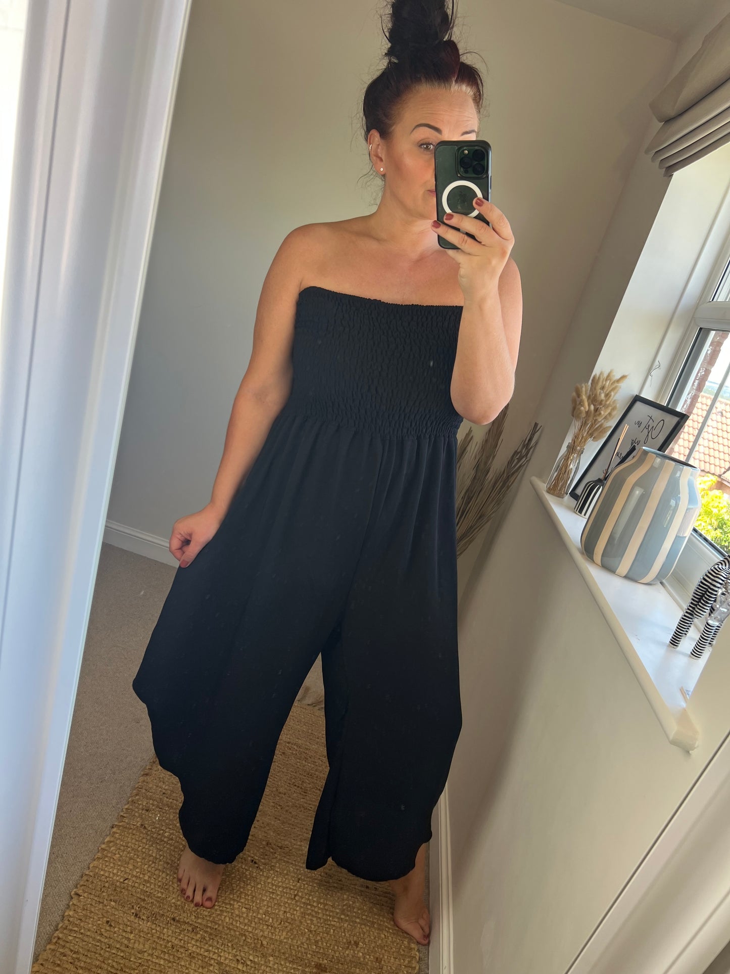 Strapless Tapered Jumpsuit - Black