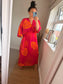 Leaf Maxi Dress - Cerise