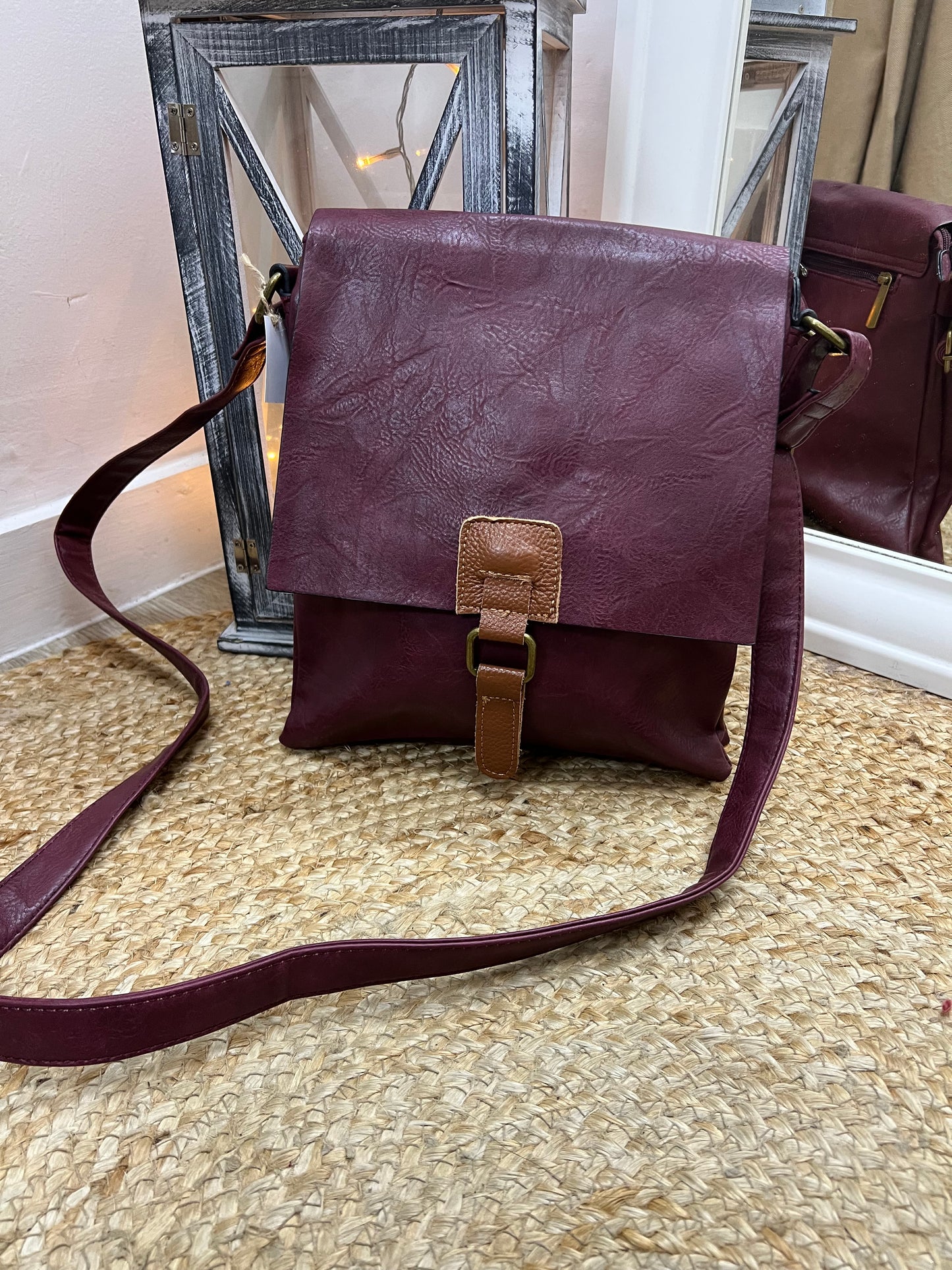 Satchel Crossbody Bag - Wine