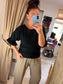 Flute Sleeve Jumper - Black