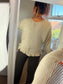 Ribbed Button Jumper/Cardigan - Beige