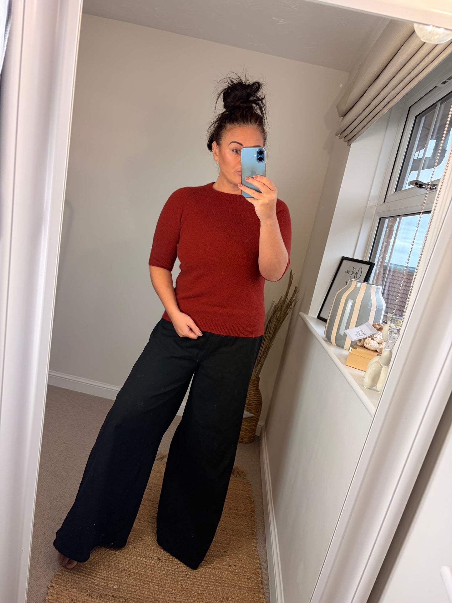 Crop Sleeve Jumper - Rust
