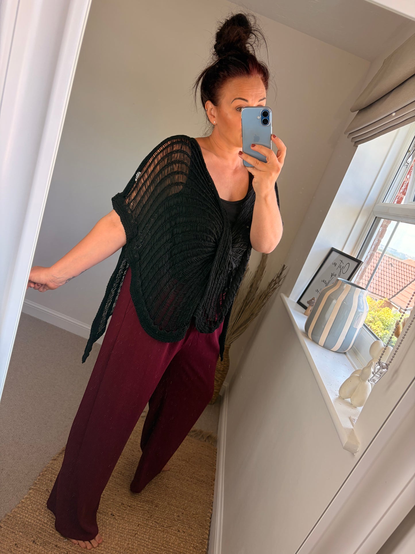 Twist Crochet Top - Black