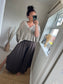 Linen Mix Floaty Trousers - Chocolate