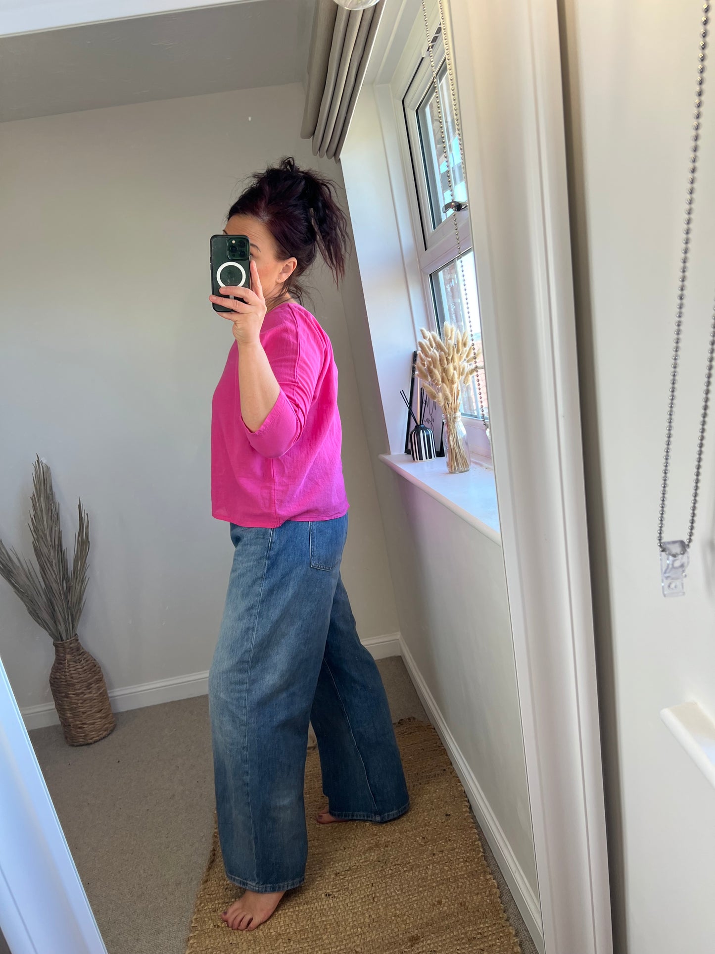 Plain Cotton Top - Cerise