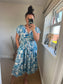 LOTTIE Midi Button Dress with Pockets - Denim Blue
