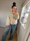 Stripe Bomber Jacket - Cream