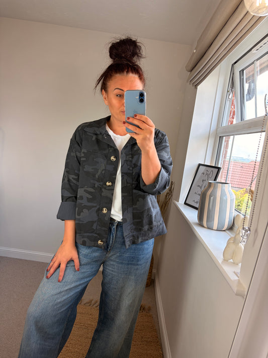 Camo Shirt Jacket - Blue