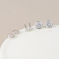Peace of Mind - Set of 3 Silver Plated Crystal Stud Earrings