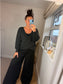 Chunky Knit Wrap Jumper - Charcoal