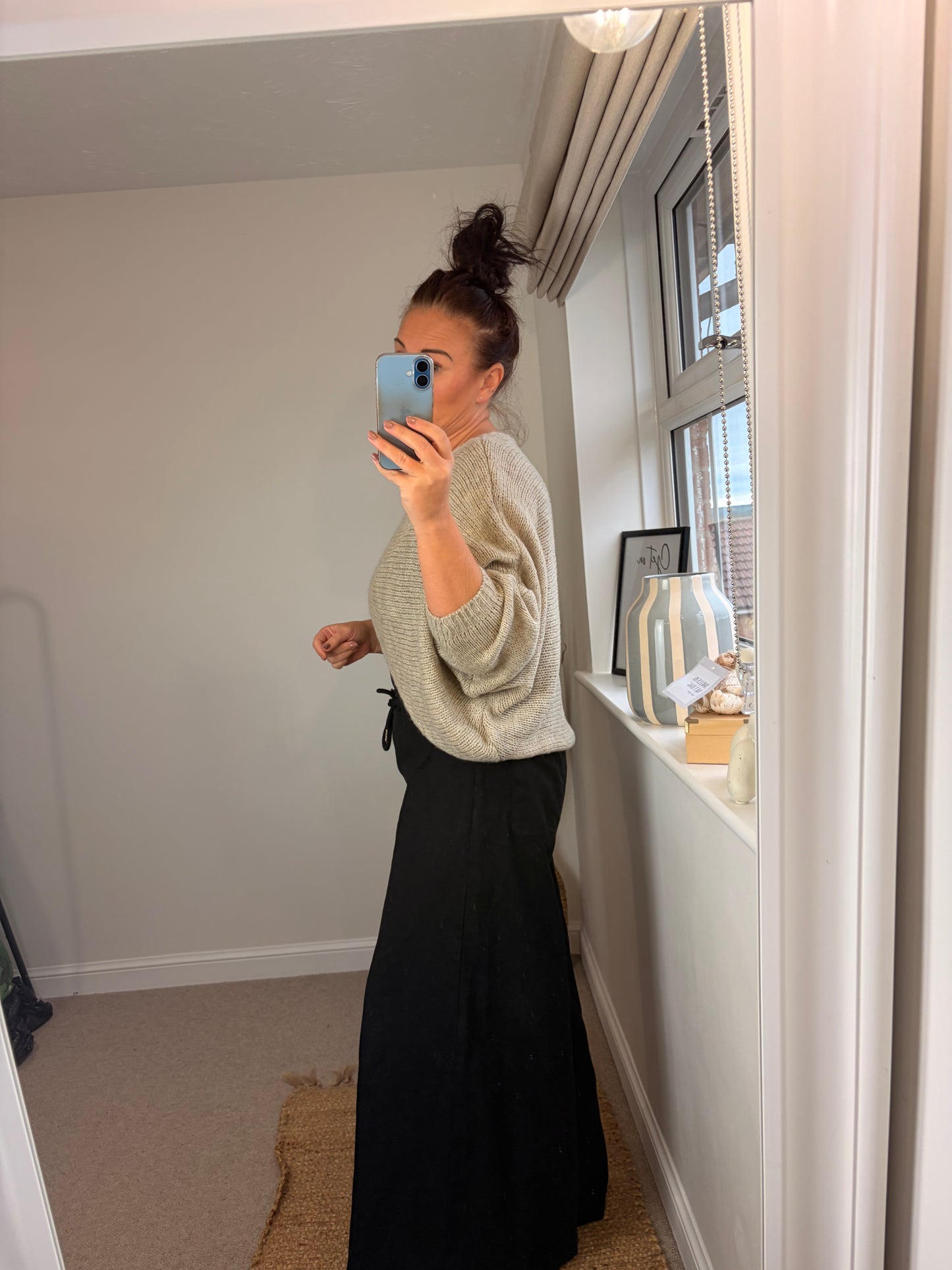 Chunky Knit Wrap Jumper - Beige