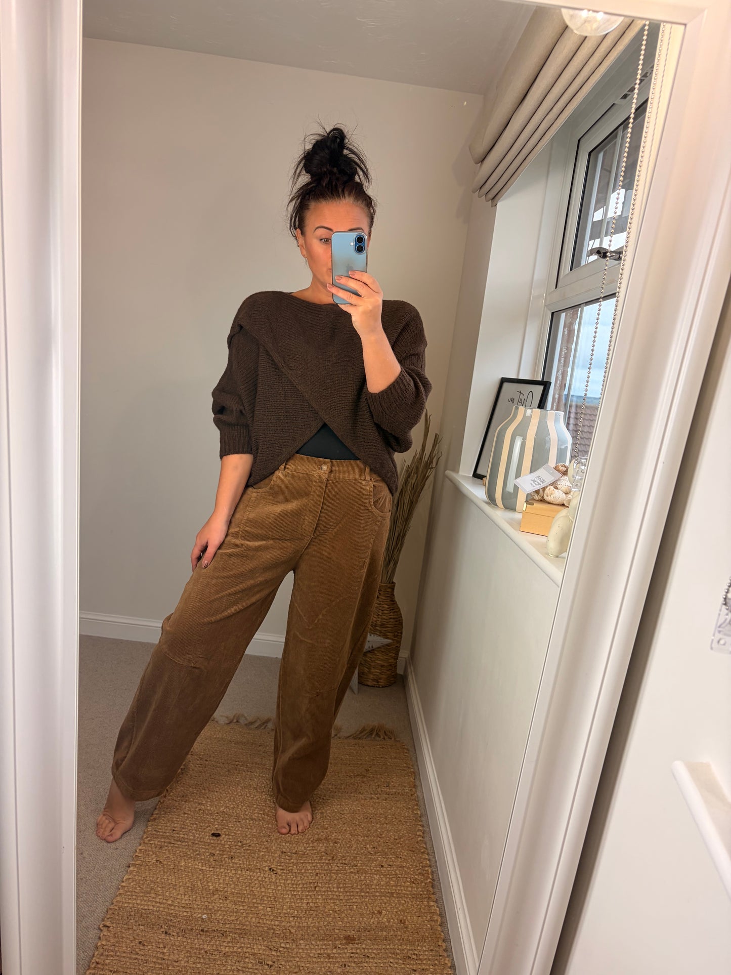 Chunky Knit Wrap Jumper - Chocolate
