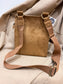 Faux Suede Crossbody Bag - Tan