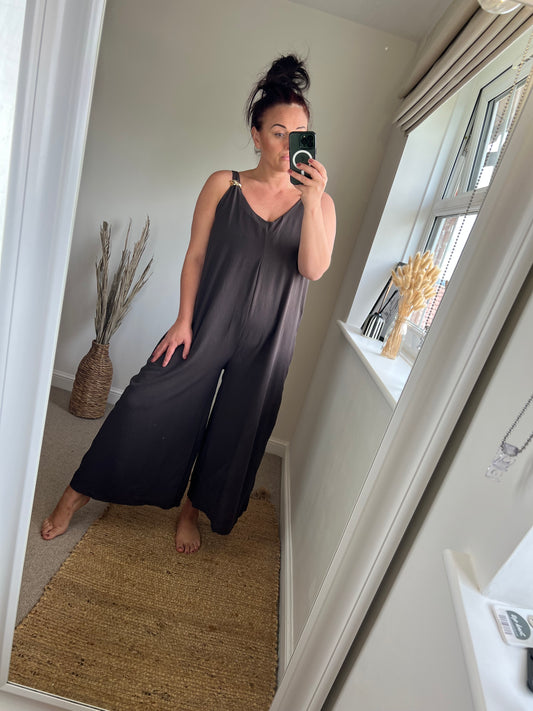 Wide Leg Jumpsuit - Chocolate