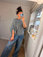 Batwing Fine Knit Jumper - Grey