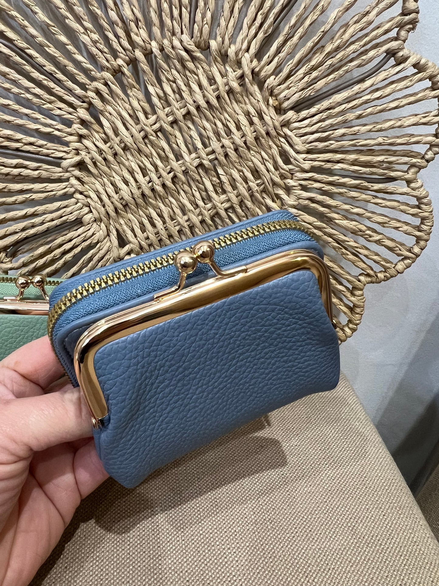 Clasp Purse with Cardholder - Cornflower Blue