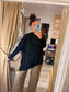 Ribbed Asymmetrical Jumper - Black