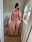 Linen Mix Floaty Trousers - Dusky Pink