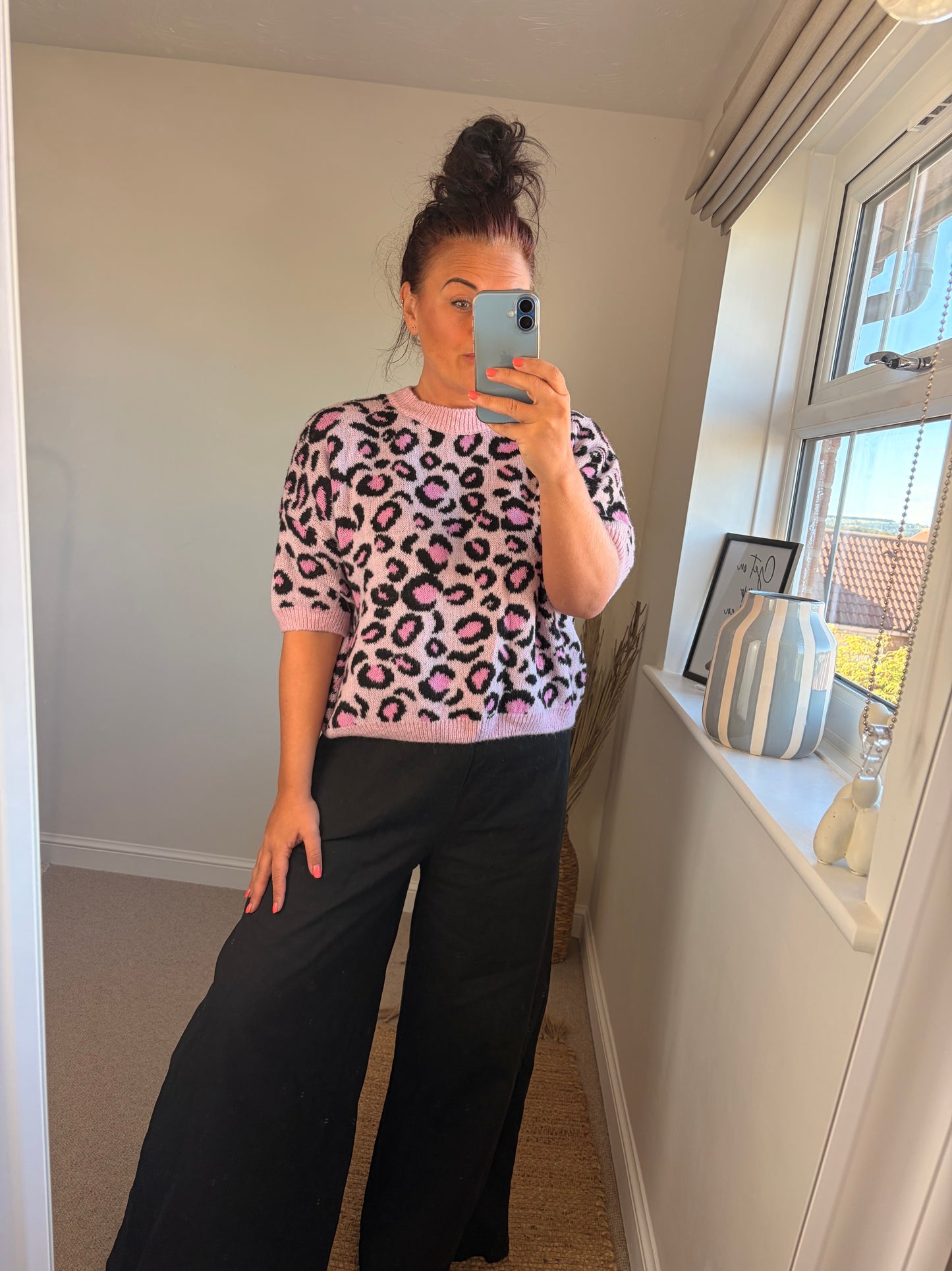 Leopard Short Sleeve Jumper