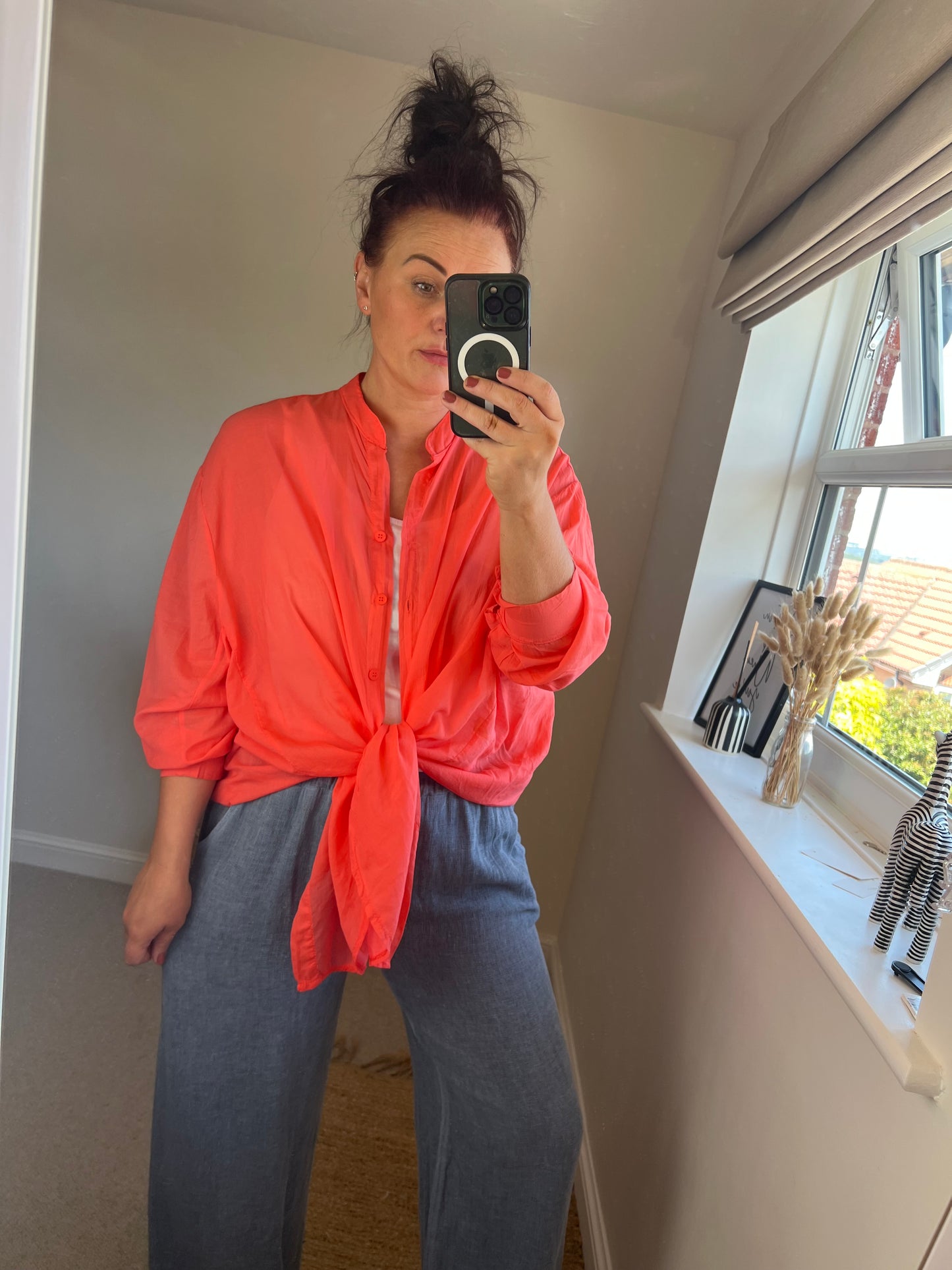 Cotton Shirt - Coral