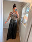 Wide Leg Faux Leather Trousers - Black