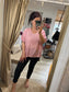 Raw Edge Top - Pink
