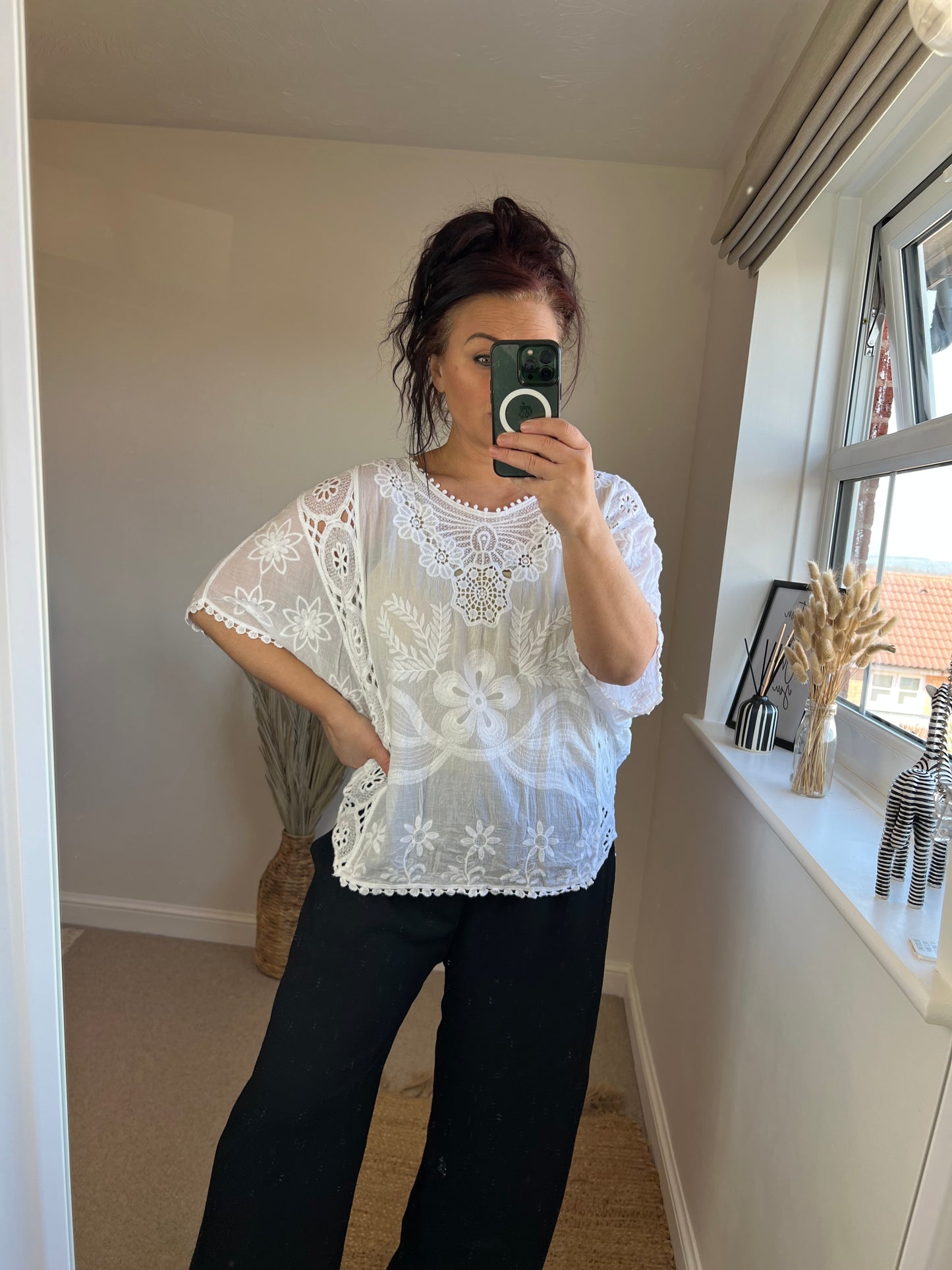 Embroidered Top - White