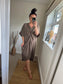 Twist Front Dress - Mocha