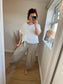 Barrel Leg Linen Trouser - Mocha