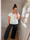 Broderie Puff Ball Top - White
