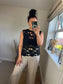 Lace Vest Top - Black