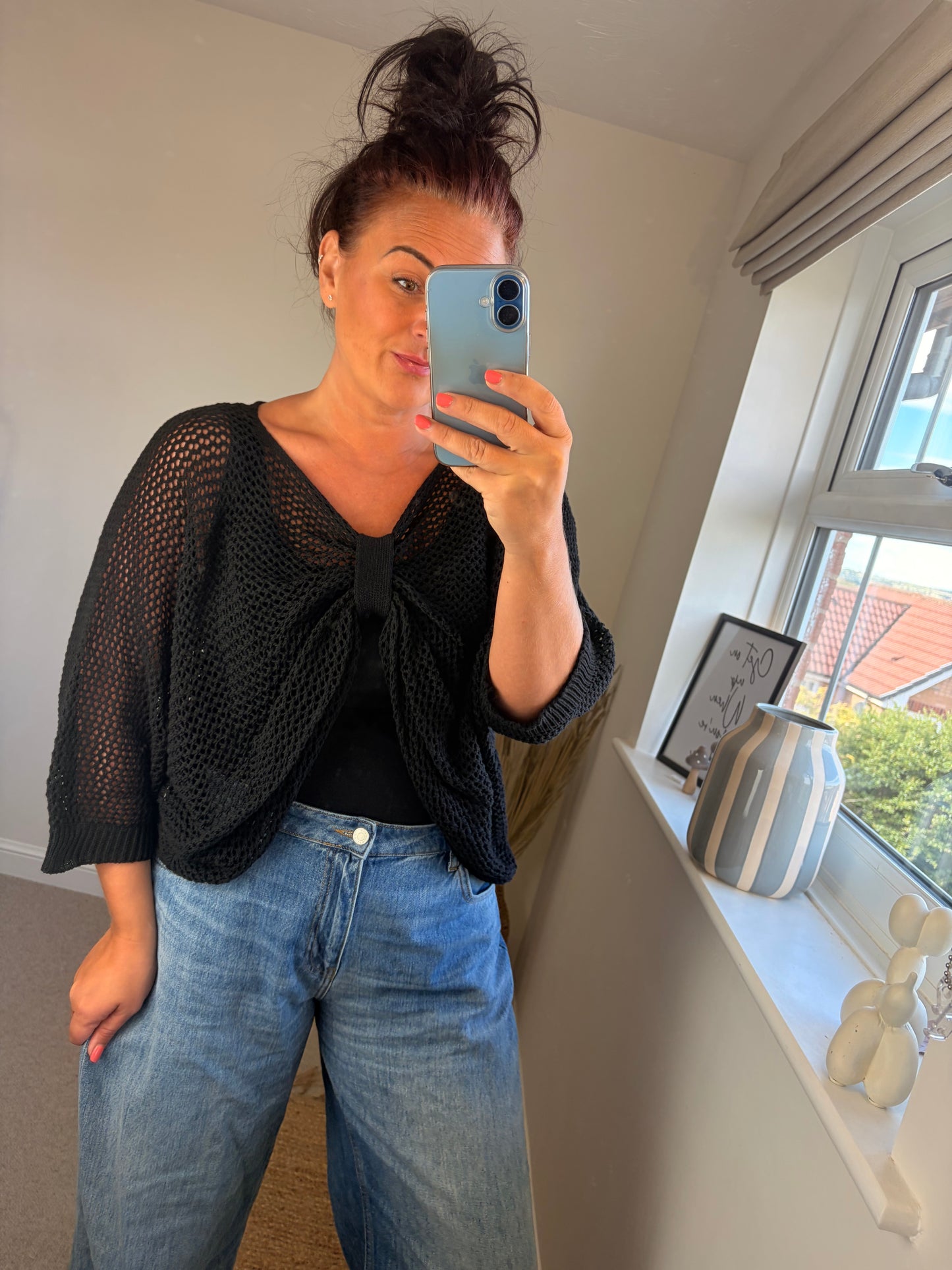 3-way Crochet Top - Black