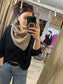 Handkerchief Triangle Scarf - Taupe Fishermans Stitch
